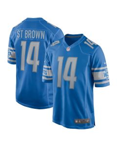 Amon-Ra St. Brown 14 Detroit Lions Men Game Jersey – Blue