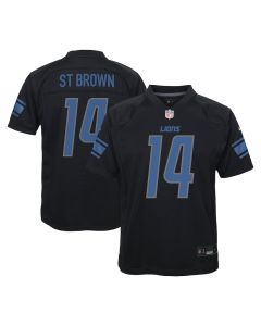 Amon-Ra St. Brown 14 Detroit Lions YOUTH Fashion Game Jersey – Black