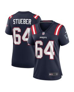 Andrew Stueber 64 New England Patriots Women Game Jersey – Navy