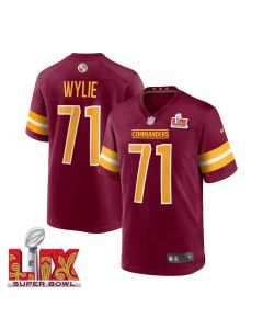Andrew Wylie #71 Washington Commanders Super Bowl LIX Jersey – Men’s – Burgundy