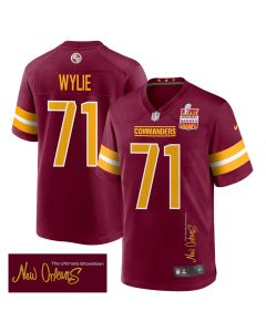 Andrew Wylie 71 Washington Commanders Super Bowl LIX Champions Patch ‘New Orleans – The Ultimate Showdown’ EMBROIDERED Game Men Jersey – Burgundy