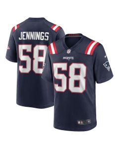 Anfernee Jennings 58 New England Patriots Men Team Game Jersey – Navy