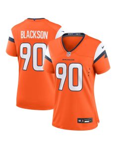 Angelo Blackson 90 Denver Broncos Women’s Game Jersey – Orange