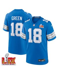 Antoine Green #18 Detroit Lions Super Bowl LIX Jersey – Men’s – Blue
