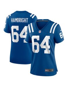 Arlington Hambright 64 Indianapolis Colts Women’s Game Jersey – Royal