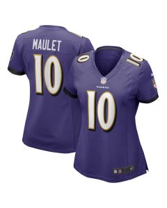 Arthur Maulet 10 Baltimore Ravens Women’s Game Jersey – Purple