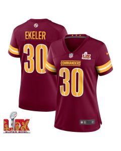 Austin Ekeler #30 Washington Commanders Super Bowl LIX Women’s Jersey – Burgundy