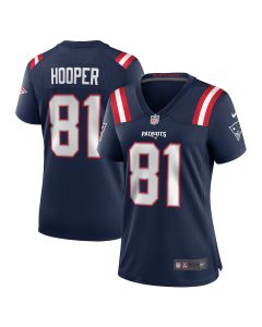 Austin Hooper 81 New England Patriots Women’s Team Game Jersey – Navy