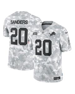 Barry Sanders 20 Detroit Lions 2024 Salute to Service Retired Player Limited Men Jersey – Arctic Camo