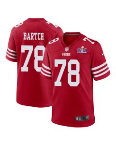 Ben Bartch 78 San Francisco 49ers Super Bowl LVIII Patch Game Men Jersey – Scarlet