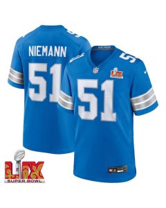 Ben Niemann #51 Detroit Lions Super Bowl LIX Jersey – Men’s – Blue