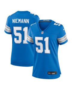 Ben Niemann 51 Detroit Lions Women’s Team Game Jersey – Blue