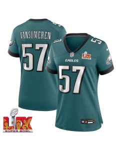 Ben VanSumeren #57 Philadelphia Eagles Super Bowl LIX Women’s Jersey – Midnight Green