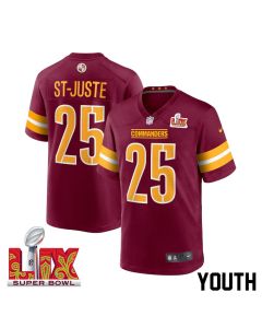 Benjamin St-Juste #25 Washington Commanders Super Bowl LIX Youth Jersey – Burgundy