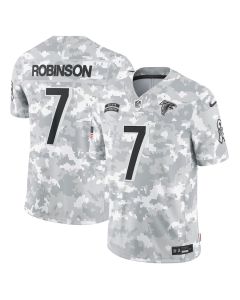 Bijan Robinson 7 Atlanta Falcons 2024 Salute to Service Limited Men Jersey – Arctic Camo