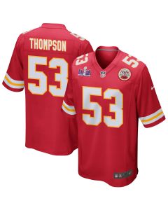 BJ Thompson 53 Kansas City Chiefs Super Bowl LVIII Patch Game Men Jersey – Red