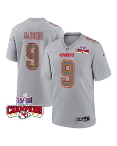 Blaine Gabbert 9 Kansas City Chiefs Super Bowl LVIII Champions 4 Stars Patch Atmosphere Fashion Game Men Jersey – Gray