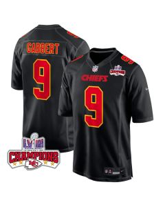 Blaine Gabbert 9 Kansas City Chiefs Super Bowl LVIII Champions 4 Stars Patch Fashion Game Men Jersey – Carbon Black