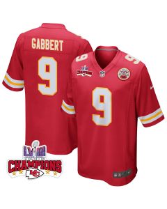 Blaine Gabbert 9 Kansas City Chiefs Super Bowl LVIII Champions 4 Stars Patch Game Men Jersey – Red