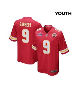 Blaine Gabbert 9 Kansas City Chiefs Super Bowl LVIII Patch Game YOUTH Jersey – Red