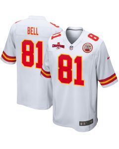Blake Bell 81 Kansas City Chiefs AFC Champions Patch Game Men Jersey – White