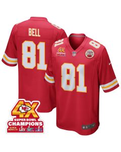 Blake Bell 81 Kansas City Chiefs Super Bowl LVIII Champions 4X Game Men Jersey – Red