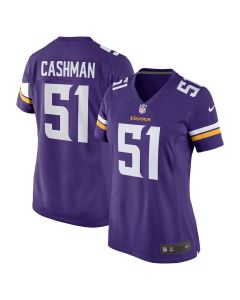 Blake Cashman 51 Minnesota Vikings Team Game Women Jersey – Purple