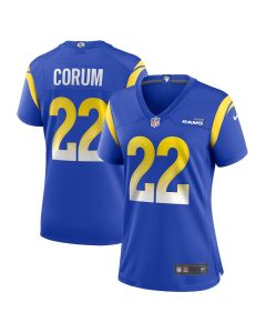 Blake Corum 22 Los Angeles Rams Game Women Jersey – Royal