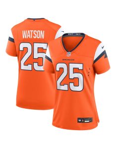 Blake Watson 25 Denver Broncos Women’s Team Game Jersey – Orange