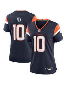 Bo Nix 10 Denver Broncos Women’s Alternate Game Jersey – Navy