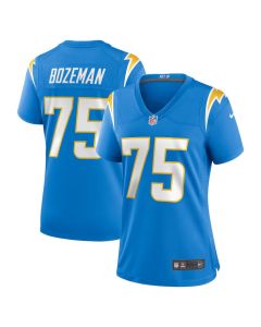 Bradley Bozeman 75 Los Angeles Chargers Women’s Game Jersey – Powder Blue