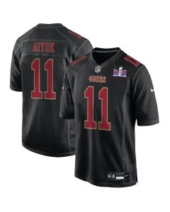 Brandon Aiyuk 11 San Francisco 49ers Super Bowl LVIII Patch Fashion Game Men Jersey – Carbon Black