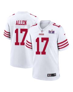 Brandon Allen 17 San Francisco 49ers Super Bowl LVIII Patch Game Men Jersey – White