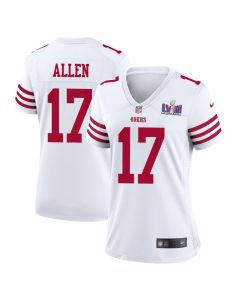 Brandon Allen 17 San Francisco 49ers Super Bowl LVIII Patch Game Women Jersey – White