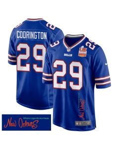 Brandon Codrington 29 Buffalo Bills Super Bowl LIX Champions Patch ‘New Orleans – Where Legends Are Made’ EMBROIDERED Game Men Jersey – Royal