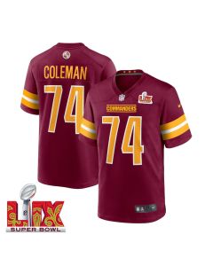 Brandon Coleman #74 Washington Commanders Super Bowl LIX Jersey – Men’s – Burgundy
