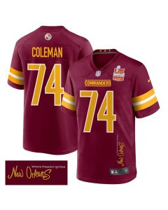 Brandon Coleman 74 Washington Commanders Super Bowl LIX Champions Patch ‘New Orleans – Where Passion Ignites’ EMBROIDERED Game Men Jersey – Burgundy