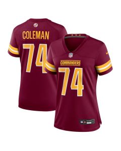 Brandon Coleman 74 Washington Commanders Women’s Game Jersey – Burgundy