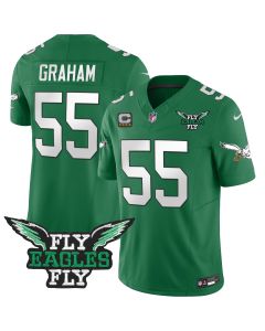 Brandon Graham 55 Philadelphia Eagles Fly Eagles Fly Patch Alternate Game Men Jersey – Kelly Green