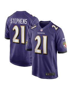 Brandon Stephens 21 Baltimore Ravens Team Game Men Jersey – Purple