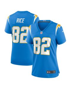 Brenden Rice 82 Los Angeles Chargers Women’s Game Jersey – Powder Blue