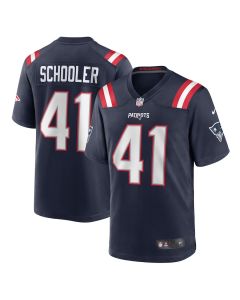 Brenden Schooler 41 New England Patriots Game Men Jersey – Navy