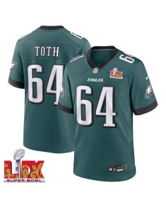 Brett Toth #64 Philadelphia Eagles Super Bowl LIX Jersey – Men’s – Midnight Green