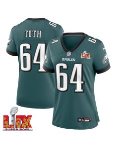 Brett Toth #64 Philadelphia Eagles Super Bowl LIX Women’s Jersey – Midnight Green