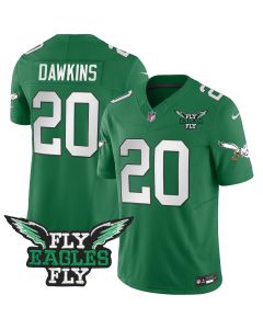 Brian Dawkins 20 Philadelphia Eagles Fly Eagles Fly Patch Alternate Game Men Jersey – Kelly Green