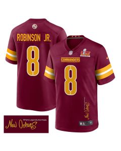 Brian Robinson Jr. 8 Washington Commanders Super Bowl LIX ‘New Orleans – Where Legends Are Made’ EMBROIDERED Game Men Jersey – Burgundy