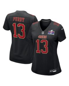 Brock Purdy 13 San Francisco 49ers Super Bowl LVIII Fashion Game Women Jersey – Carbon Black