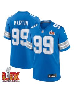 Brodric Martin #99 Detroit Lions Super Bowl LIX Jersey – Men’s – Blue