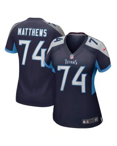 Bruce Matthews 74 Tennessee Titans Women Retired Jersey – Navy