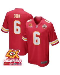 Bryan Cook 6 Kansas City Chiefs Super Bowl LVIII Champions 4X Game Men Jersey – Red